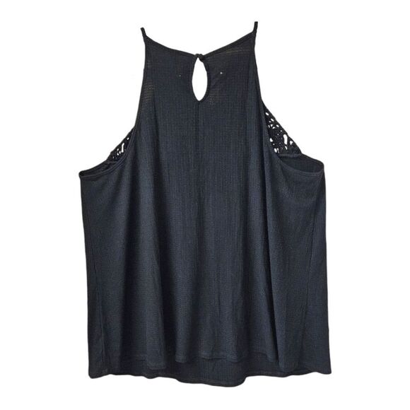 TORRID BLACKβSLEEVELSS HIGH NECK Macrame Tank Top Size 4X - Picture 10 of 15
